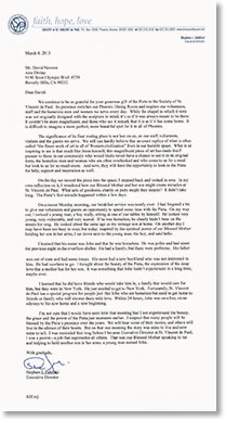 Faith, Hope and Love letter
