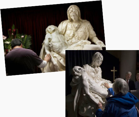 Patrons Worshiping Statues