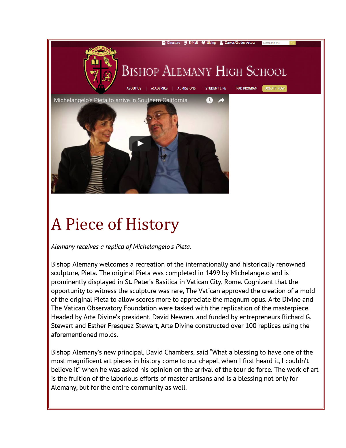 Bishop Alemany, CA December 2014