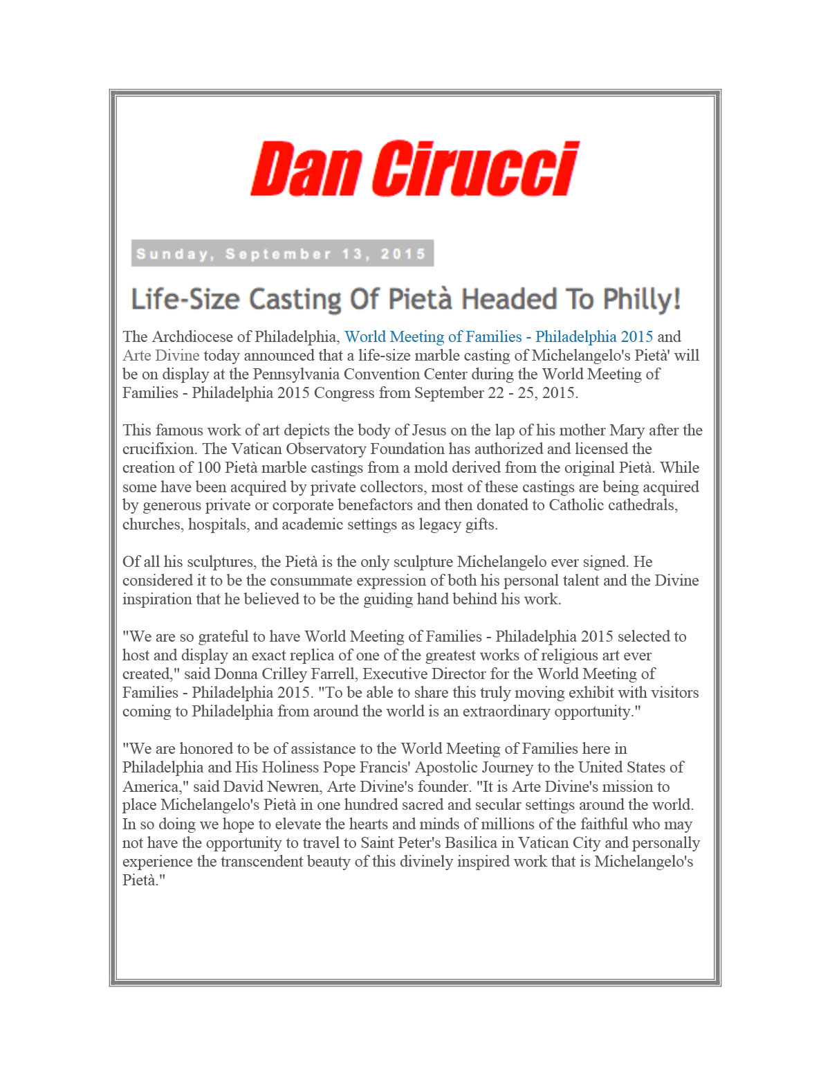 Dan Cirucci Philadelphia, September 13, 2015