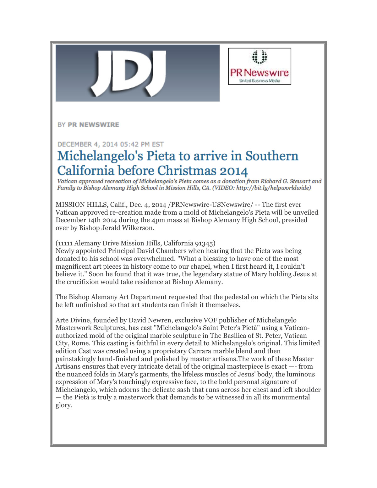 JDJ Pr Newswire Dec 4, 2014