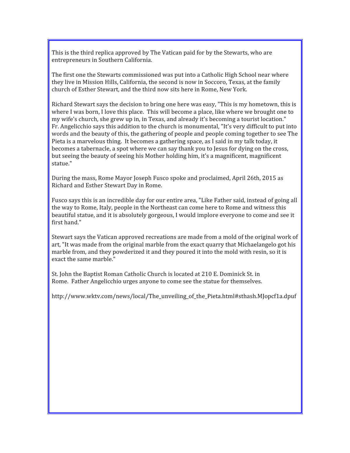 WKTV 2 News Rome, NY April 2015