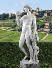 Landscape in Chianti (Florence Tuscany Italy) with vineyards at summer